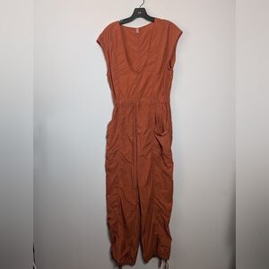 Free People Fly By Night Jumpsuit Orange One Piece Sz Xs